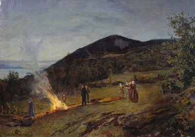 Midsommerbål, ca. 1895 af Gerhard Peter Frantz Vilhelm Munthe