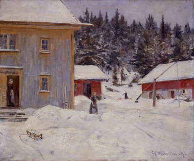 Gårdspladsen på Valler gård af Gerhard Peter Frantz Vilhelm Munthe