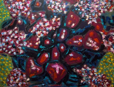Abstract Floral I, 2023 (olie på lærred) af Gerhardt Isringhaus