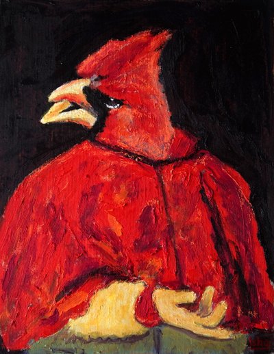 El Cardinal, 2020 (olie på lærred) af Gerhardt Isringhaus