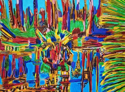 Estuario Abstracto II, .2018 (olie på lærred) af Gerhardt Isringhaus