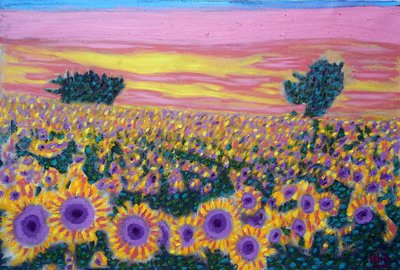 Sunflower Field, 2024 (olie på lærred) af Gerhardt Isringhaus