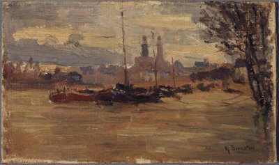 Seinen ved Pont des Invalides (oversvømmelser i 1910) af Germain Eugene Bonneton