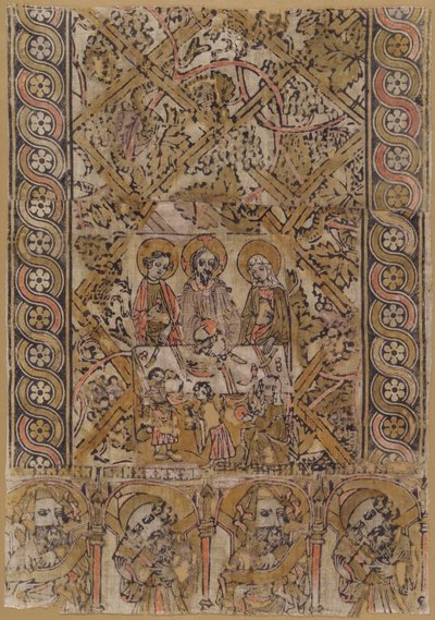 Et talerstolsklæde med ægteskabet i Cana af German 15th Century
