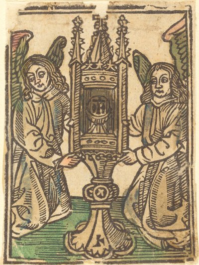En monstrans holdt af to engle af German 15th Century