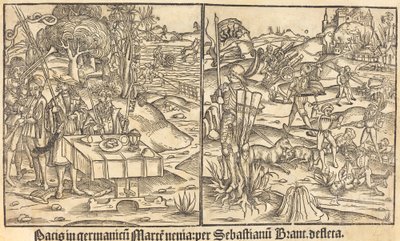 Allegori om krig og fred af German 15th Century