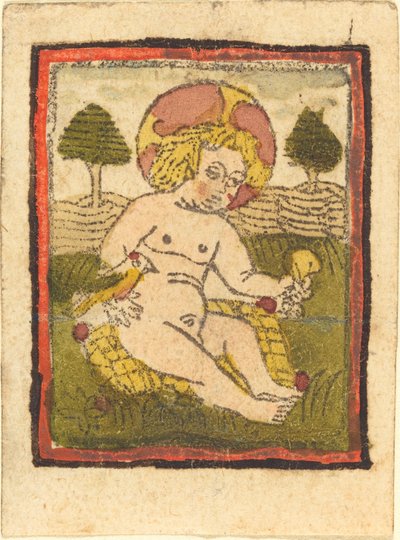 Kristusbarn med fugl af German 15th Century