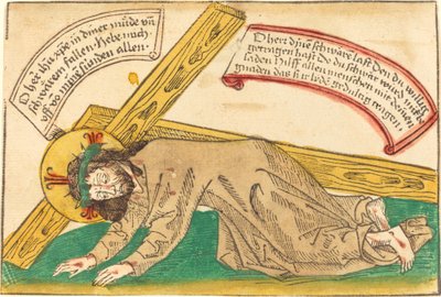 Kristus falder under korsets vægt af German 15th Century
