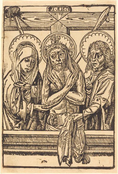 Kristus mellem Maria og Johannes af German 15th Century
