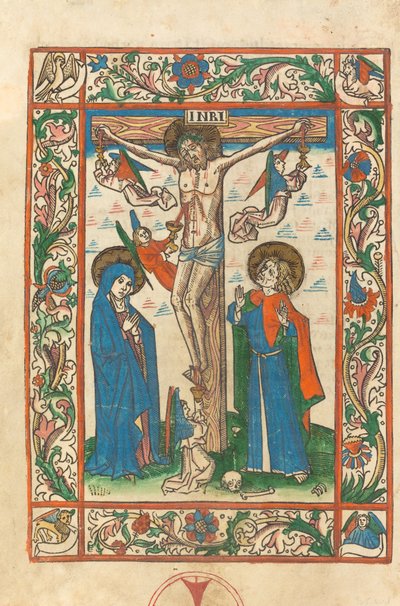Kristus på korset med engle af German 15th Century