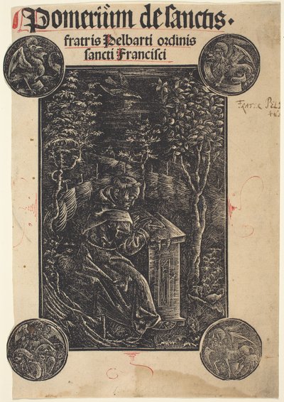 Franciskaner, Pelbartus af Temesvar, i en Have af German 15th Century