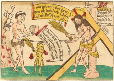 Jesus tiltrækker de trofaste til hjertet af German 15th Century