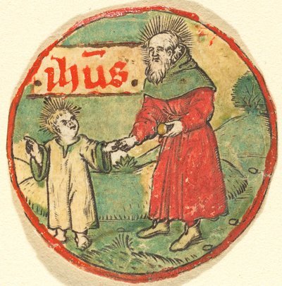 Josef og Kristusbarnet af German 15th Century