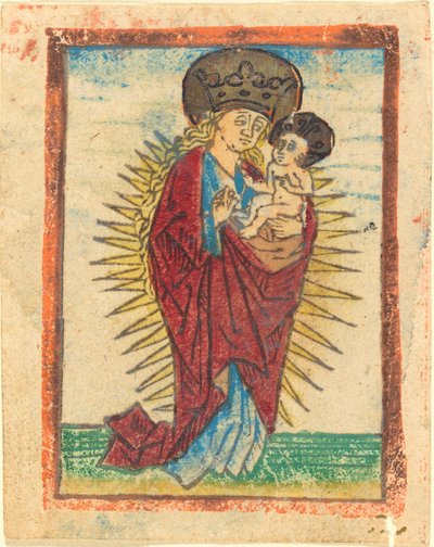 Madonna og barn i en herlighed af German 15th Century