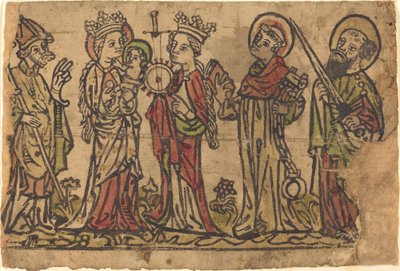 Madonna og barn med fire hellige af German 15th Century