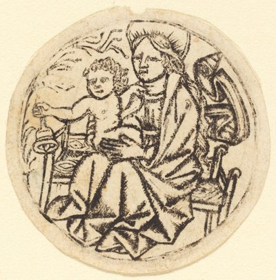 Madonna og barn med en klokke af German 15th Century