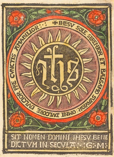 Monogram JHS i en flammende cirkel af German 15th Century
