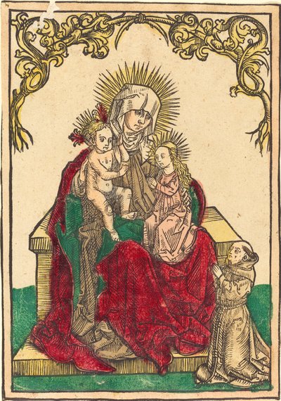 Sankt Anne, Madonnaen og Barnet og en franciskanermunk af German 15th Century