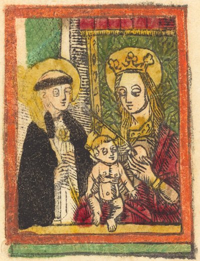 Sankt Bernard med Madonnaen og barnet af German 15th Century