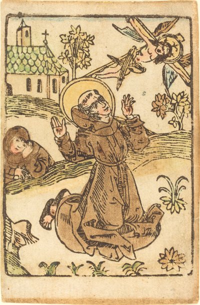 Saint Francis modtager Stigmata af German 15th Century