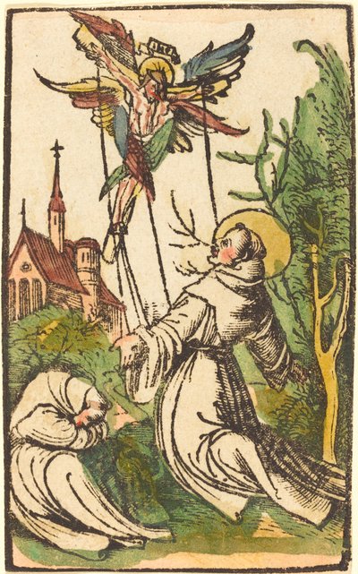 Saint Francis modtager Stigmata af German 15th Century