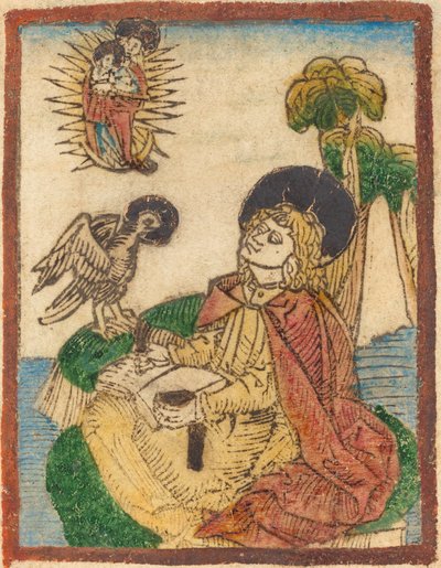 Saint John på øen Patmos af German 15th Century