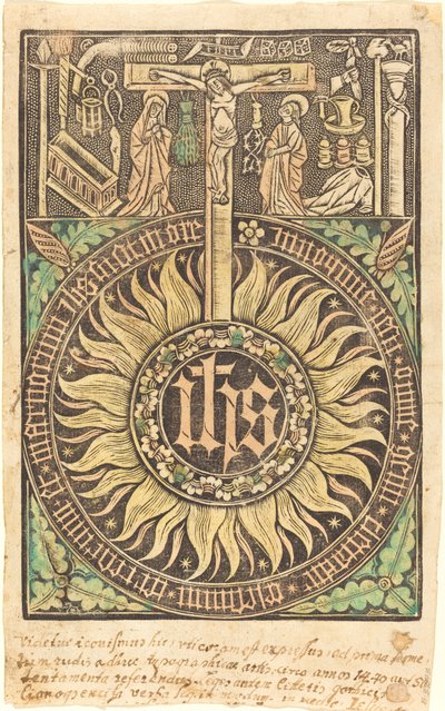 Den hellige monografi med korsfæstelses- og lidenskabssymbolerne [recto] af German 15th Century