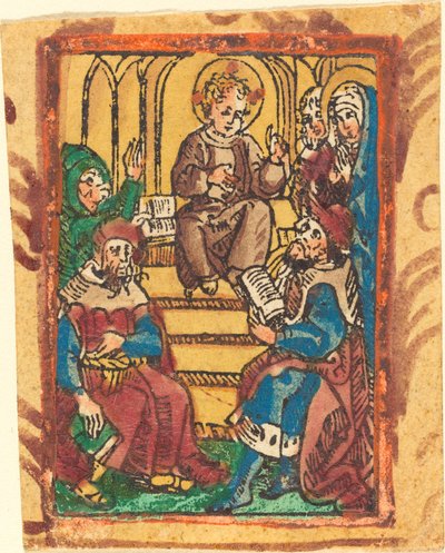 Den 12-årige Jesus i templet af German 15th Century