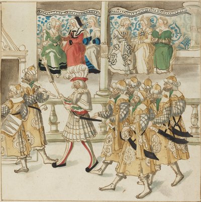 Paraderende riddere i orientalsk kostume af German 16th Century