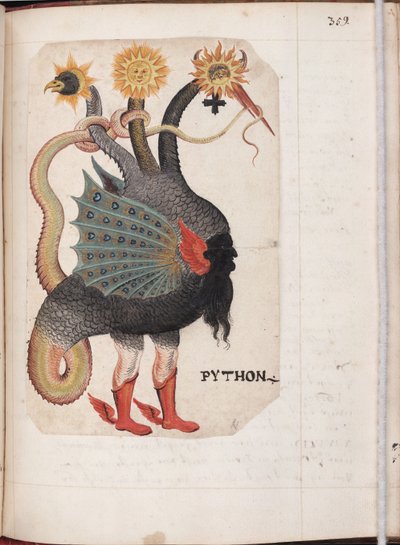 Python fra: Alchemical and Rosicrucian Compendium, ca 1760 af German Master