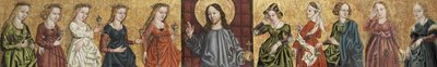 Salvator Mundi flankeret af de vise og tåbelige jomfruer, ca. 1500 af German Master
