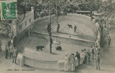 Bern Zoo, bjørnehaven. Postkort sendt den 19. juni 1913. af German Photographer