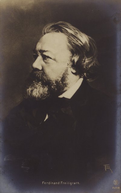 Ferdinand Freiligrath (1810-1876), tysk digter (s/h-foto) af German Photographer