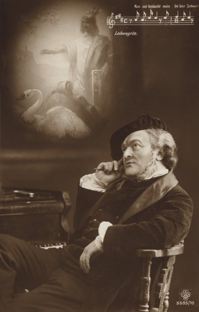Simuleret portræt af Richard Wagner (s/h-foto) af German Photographer