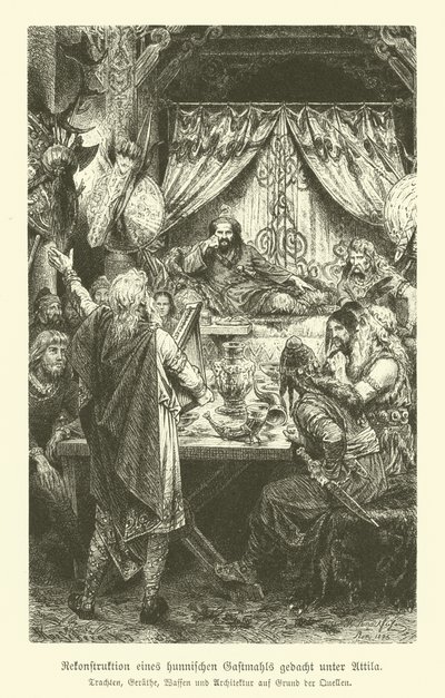 En hun-fest fra Attilas tid (gravering) af German School