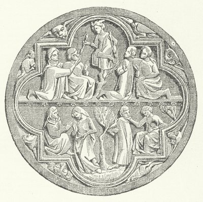 En skildring af Courtly Love i Provence-regionen i Frankrig (gravering) af German School