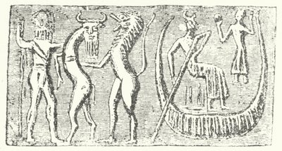 En skildring af den store syndflod fra Gilgamesh-eposet af German School