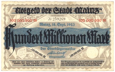 En hundrede million mark seddel, 1923 af German School