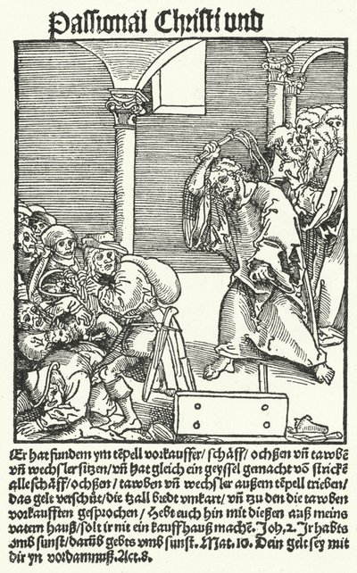 En side fra Luthers antipapistiske pjece, Passional Christi und Antichristi af German School