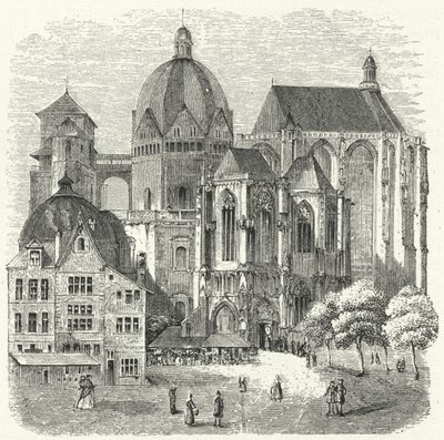 Aachen-katedralen (gravering) af German School