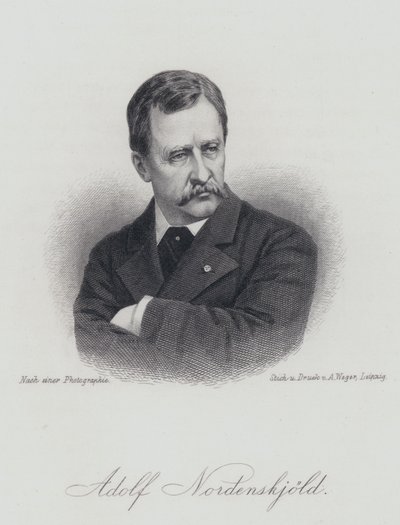Adolf Erik Nordenskiold, finsk geolog, mineralog og arktisk opdagelsesrejsende (gravering) af German School