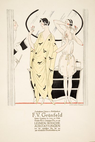 Annonce for "F.V. Grunfeld", fra Styl, pub.1922 (pochoir print) af German School
