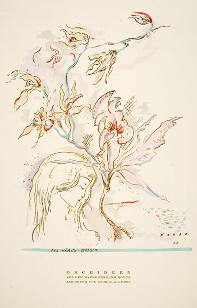 Reklame "Orchideen aus dem Hause Hermann Roth" fra Styl, pub.1922 (pochoir print) af German School