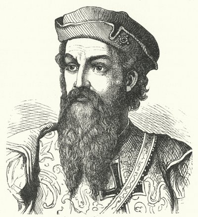 Afonso de Albuquerque, hertug af Goa, portugisisk general og vicekonge af det portugisiske Indien (gravering) af German School