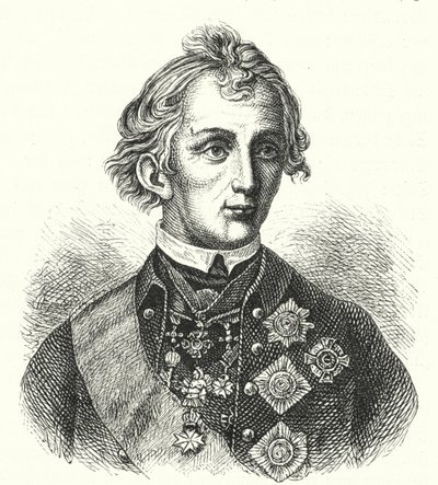 Alexander Suvorov, russisk general (gravering) af German School