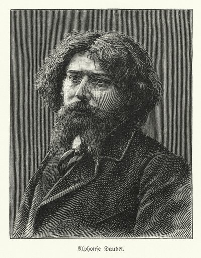 Alphonse Daudet, fransk romanforfatter (litho) af German School