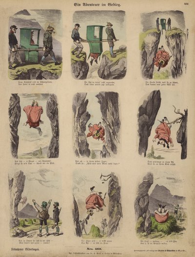 Et eventyr i bjergene (farvet gravering) af German School