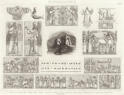 Det gamle Assyrien. Illustration til Bilder-Atlas (gravering) af German School