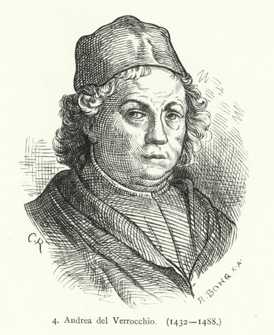 Andrea del Verrocchio, italiensk renæssancemaler, billedhugger og guldsmed (gravering) af German School