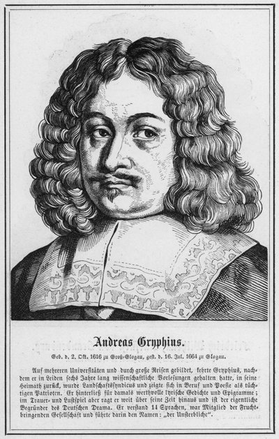 Andreas Gryphius (gravering) af German School